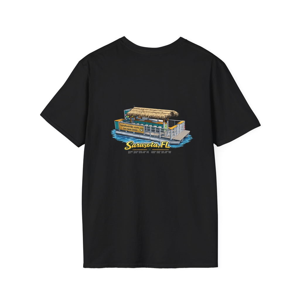 Barefoot Tiki Tours Graphic Tee - Illustration on Back