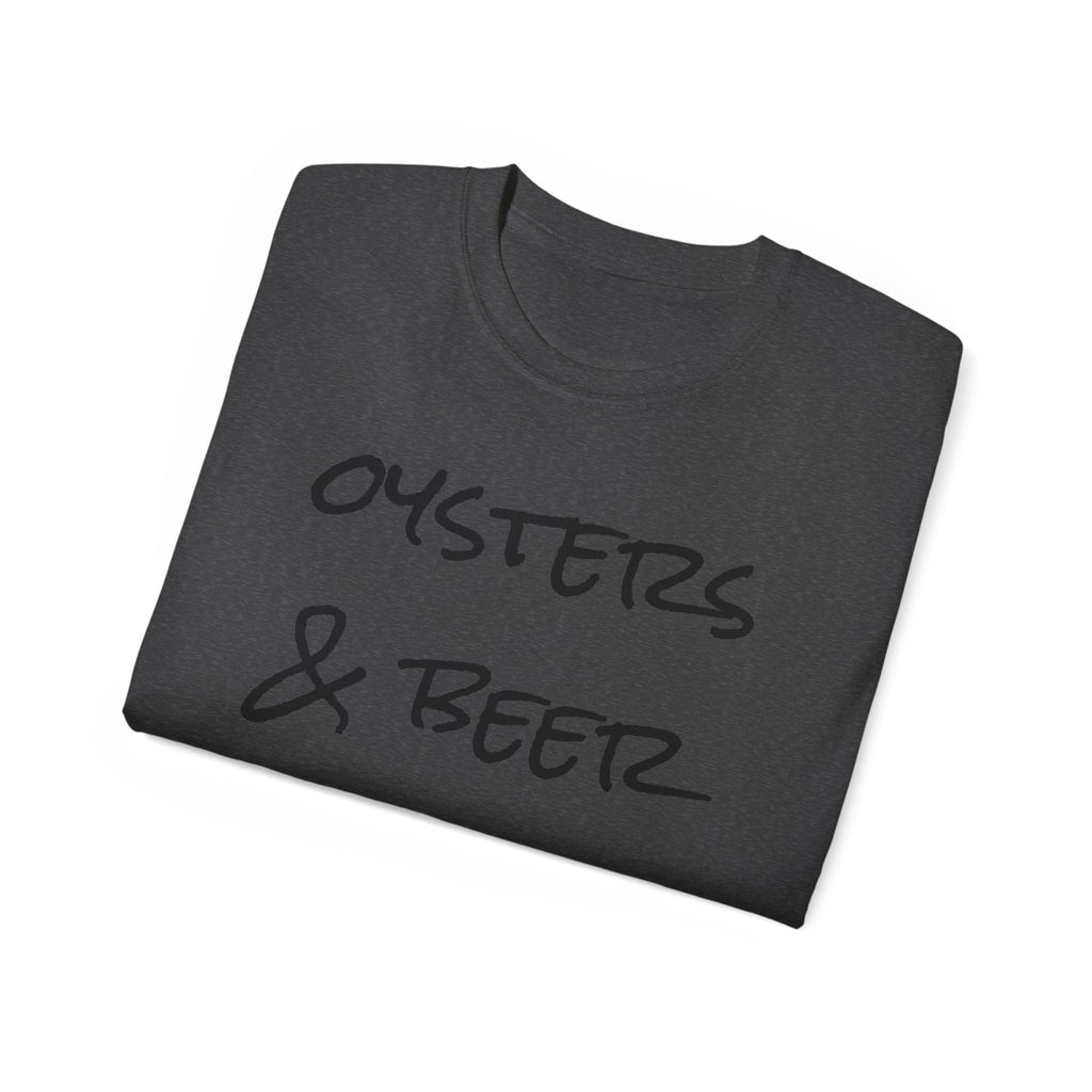 Oysters & Beer Tee — Casual Script T‑Shirt