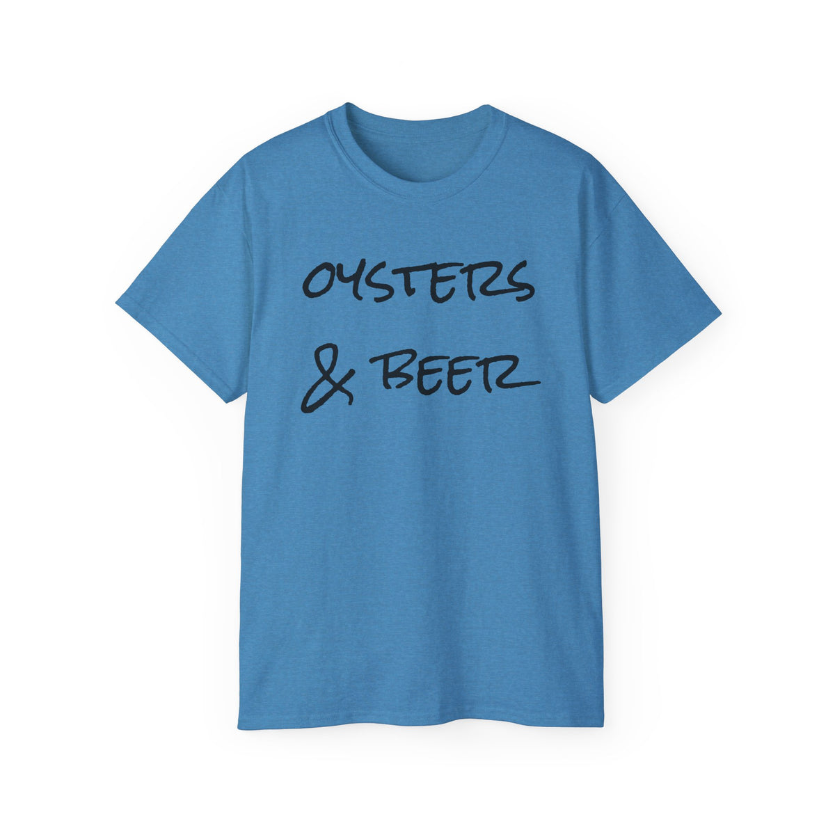 Oysters & Beer Tee — Casual Script T‑Shirt
