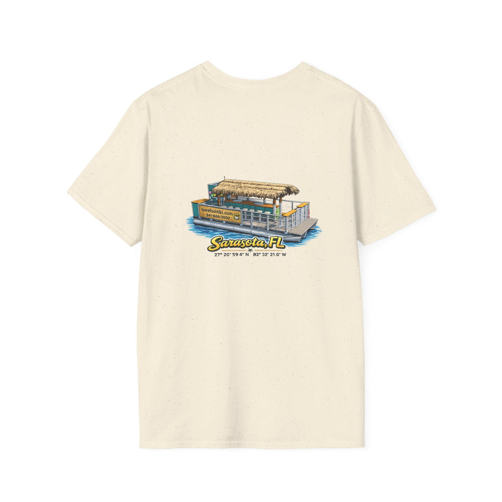 Barefoot Tiki Tours Graphic Tee - Illustration on Back