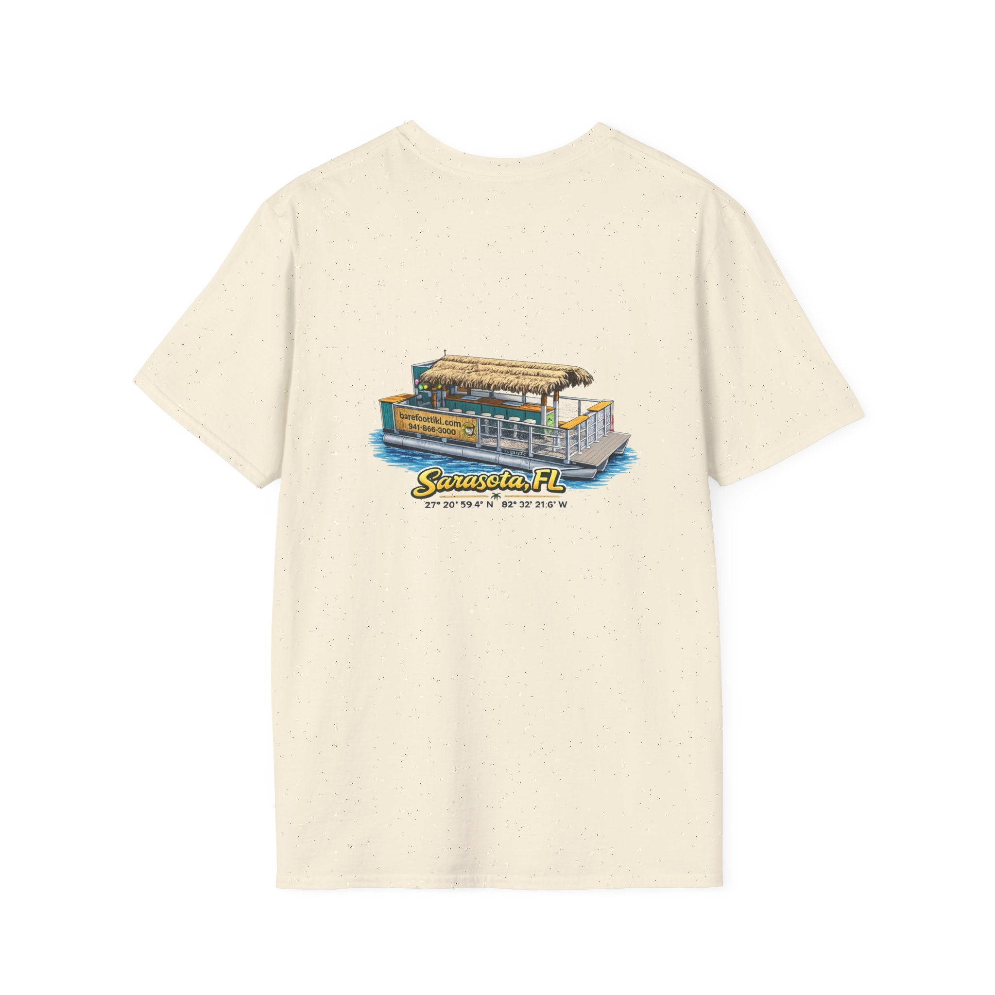 Barefoot Tiki Tours Graphic Tee - Illustration on Back