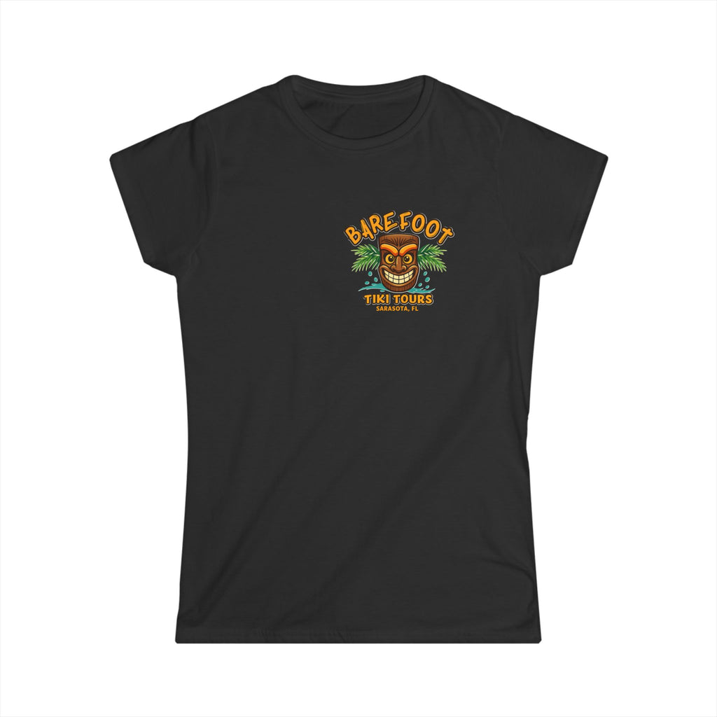 Barefoot Tiki Women's Softstyle Tee - Boat illustration