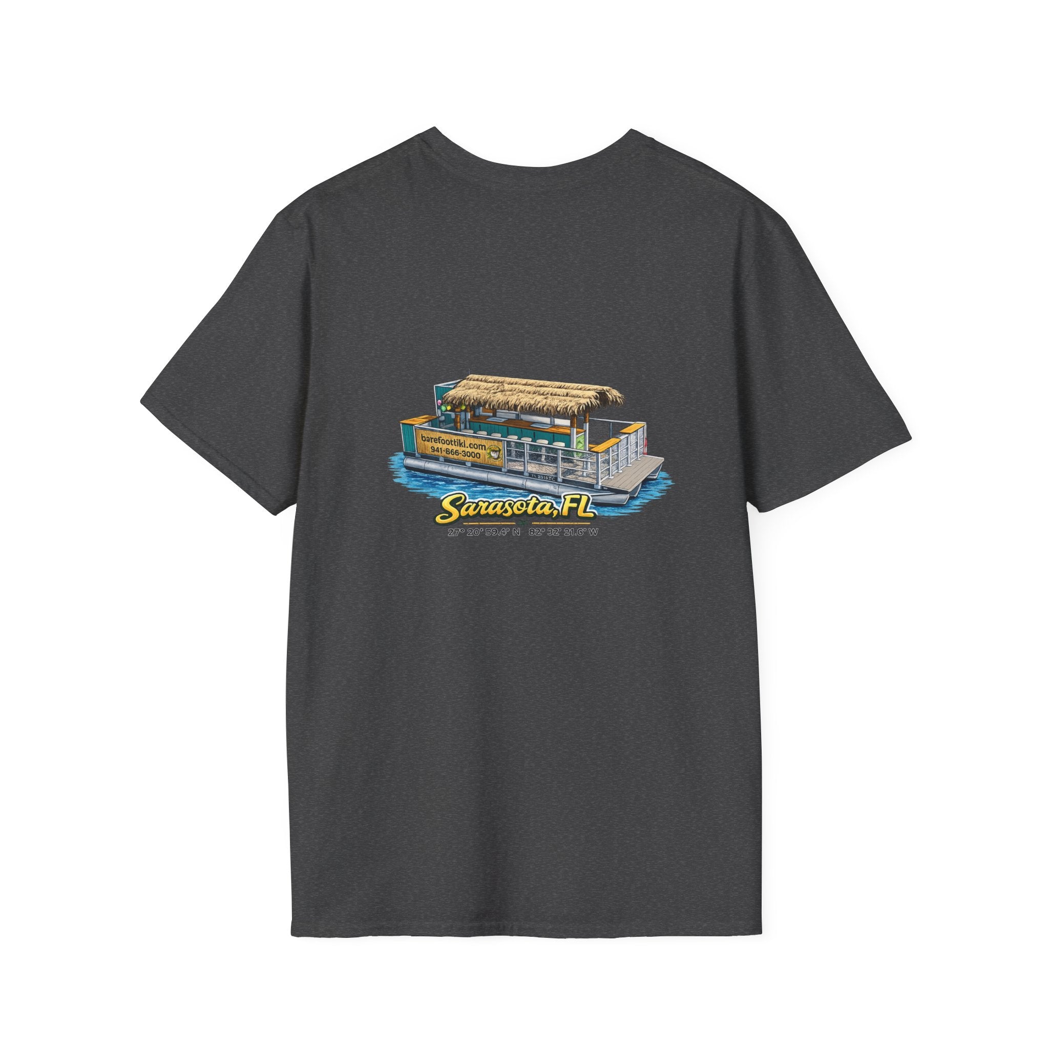 Barefoot Tiki Tours Graphic Tee - Illustration on Back