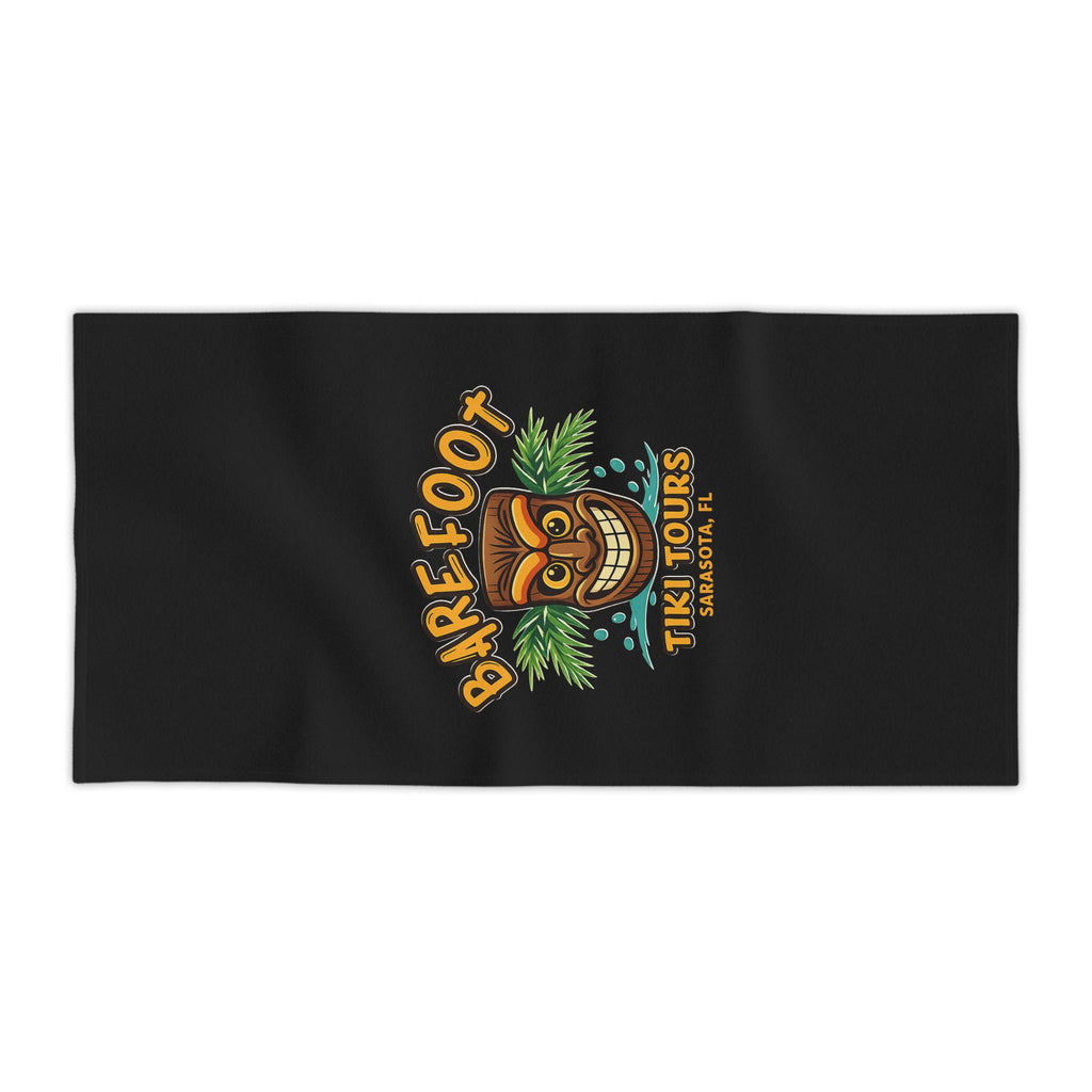 Tiki Beach Towel — 'Barefoot Tiki Tours Sarasota, FL' Tropical Beach Towel