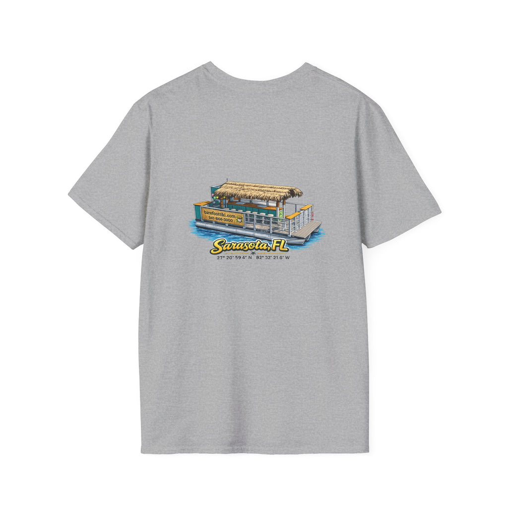 Barefoot Tiki Tours Graphic Tee - Illustration on Back