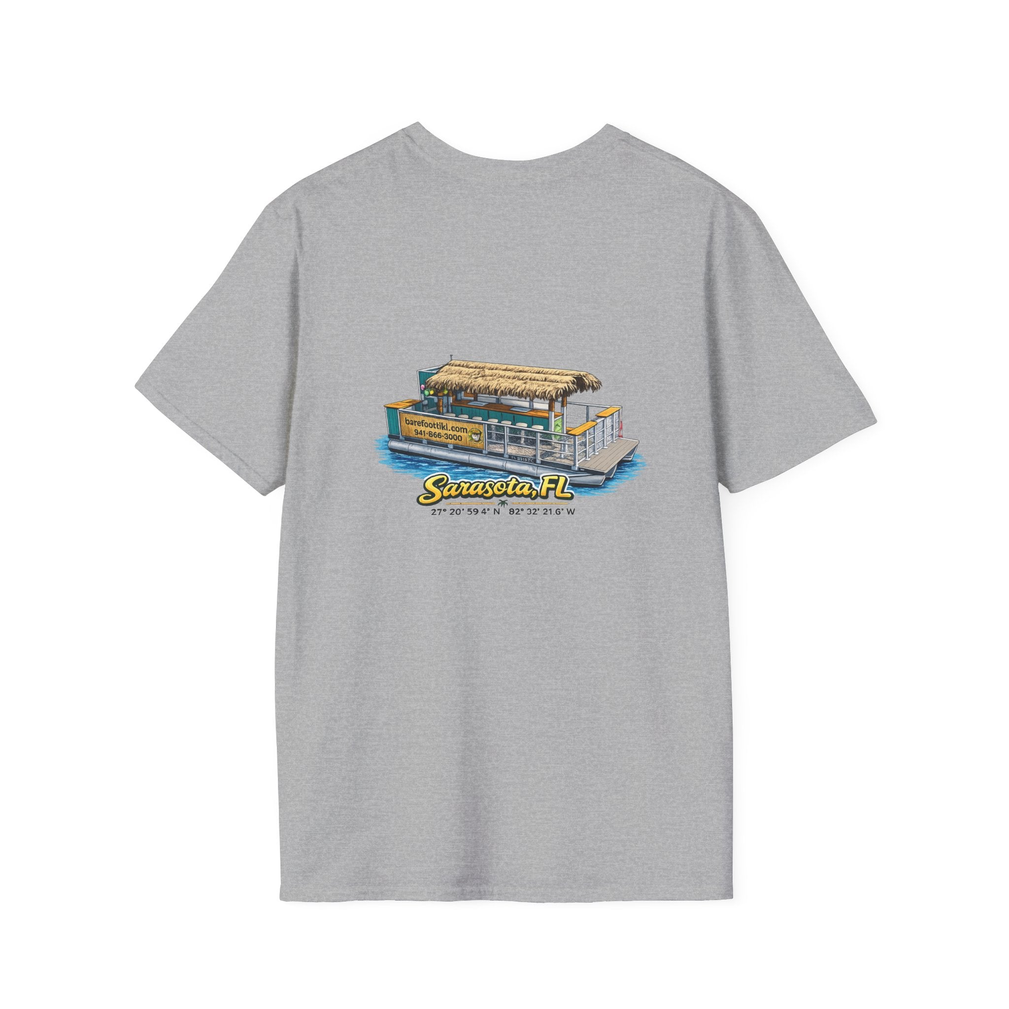 Barefoot Tiki Tours Graphic Tee - Illustration on Back