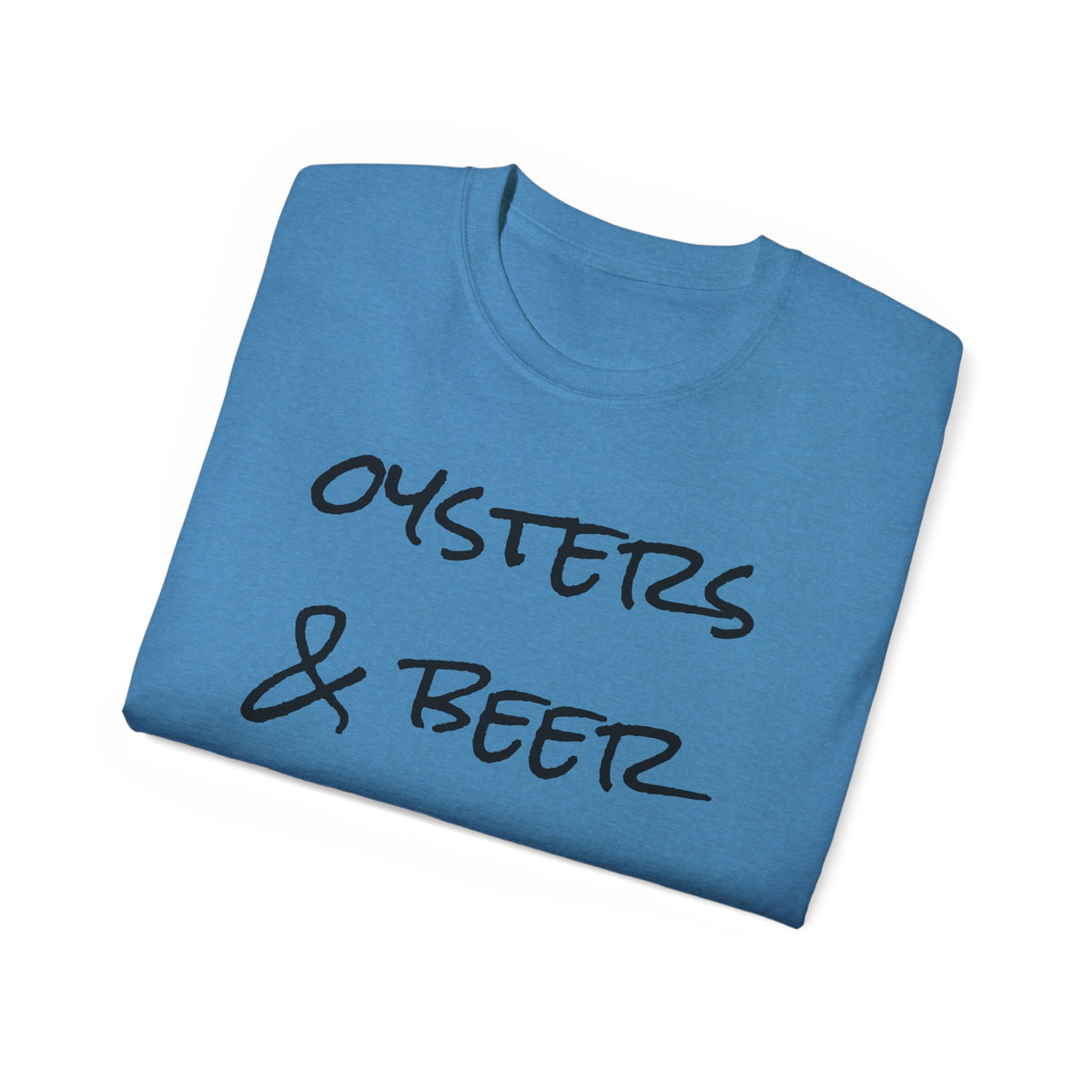 Oysters & Beer Tee — Casual Script T‑Shirt
