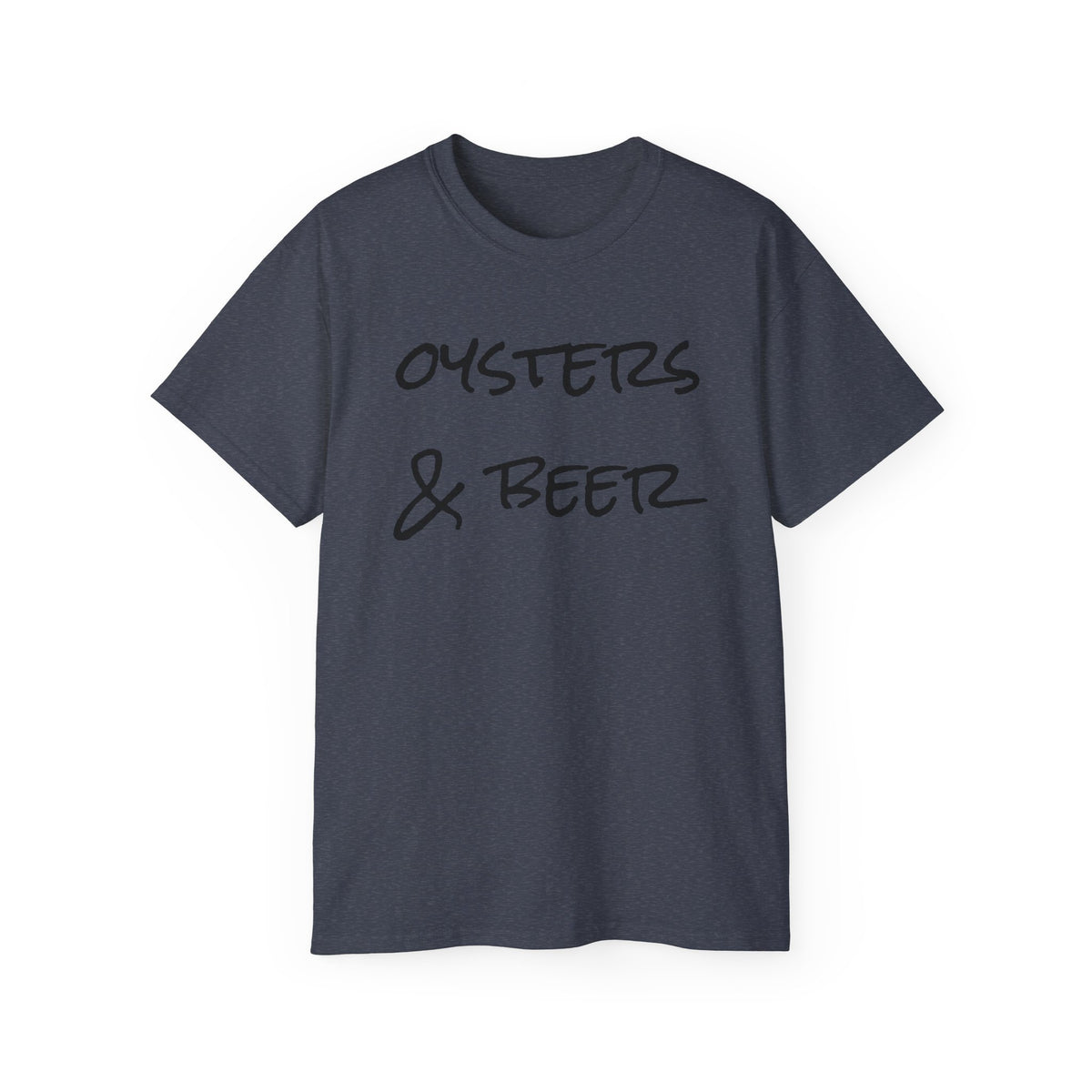 Oysters & Beer Tee — Casual Script T‑Shirt