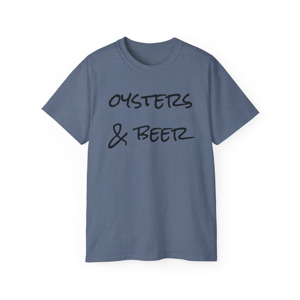 Oysters & Beer Tee — Casual Script T‑Shirt