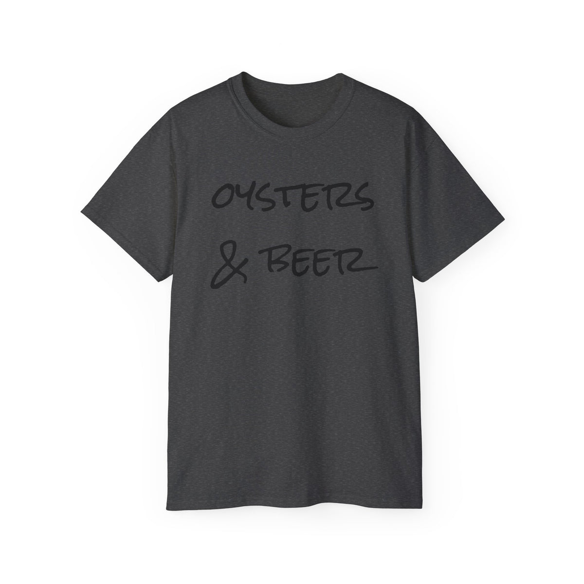 Oysters & Beer Tee — Casual Script T‑Shirt