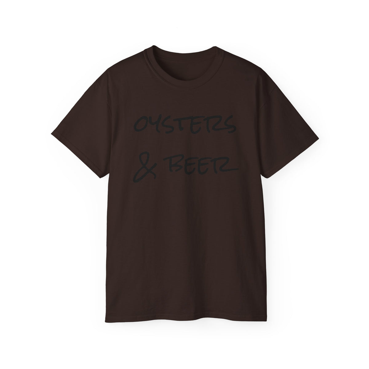 Oysters & Beer Tee — Casual Script T‑Shirt