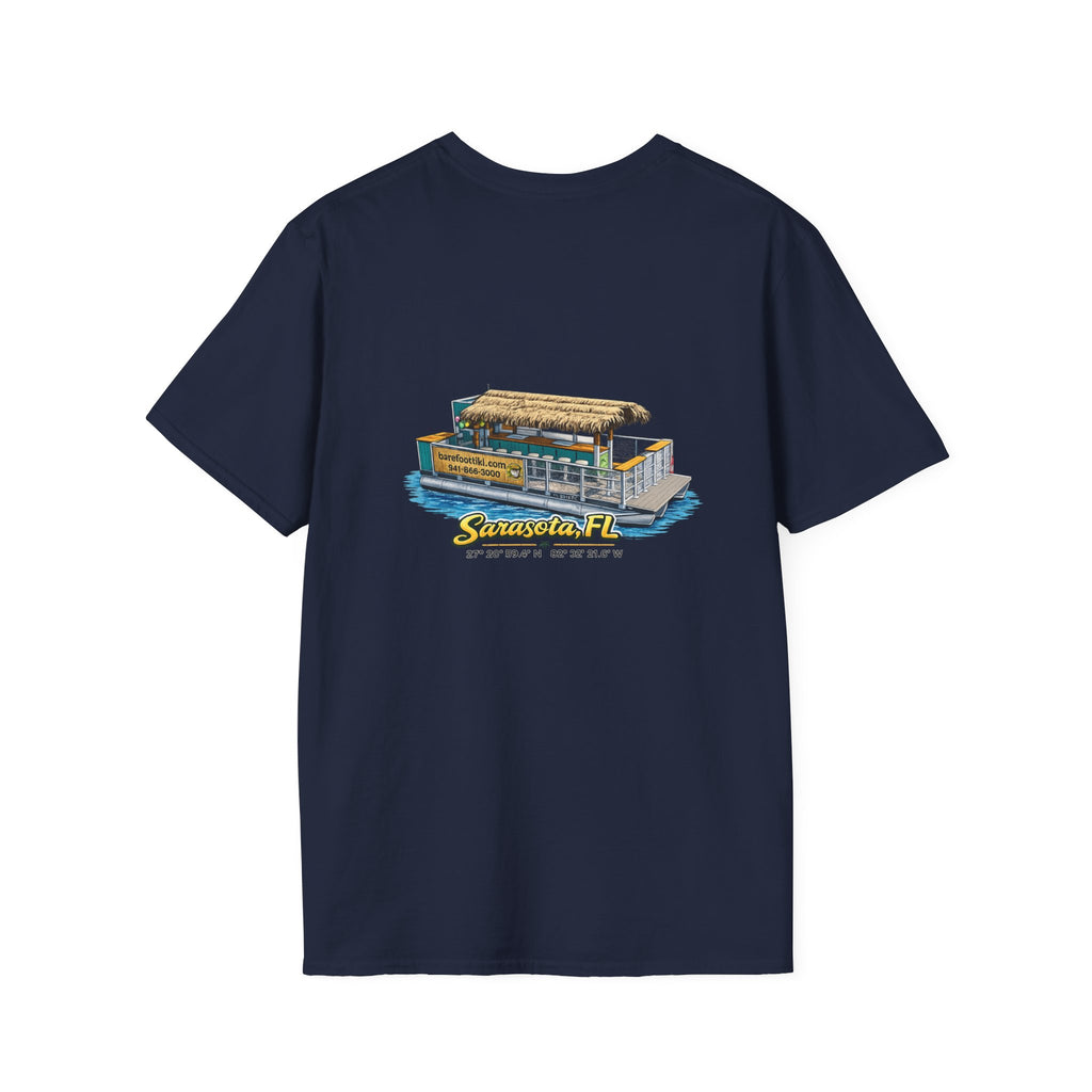 Barefoot Tiki Tours Graphic Tee - Illustration on Back